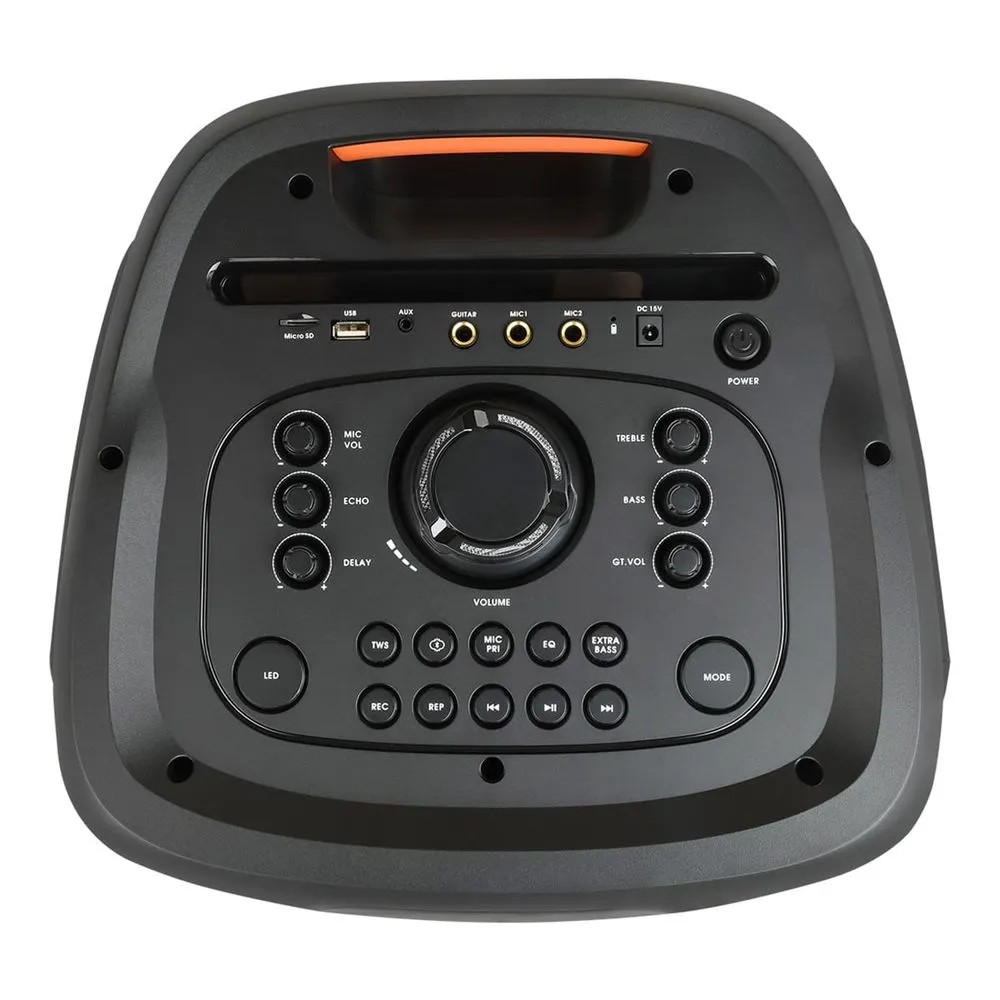 Caixa de Som Amplificada GT Evoke 1501 1500W RMS TWS Bluetooth USB Cartão de memória Entrada Auxiliar Goldentec Get 68241