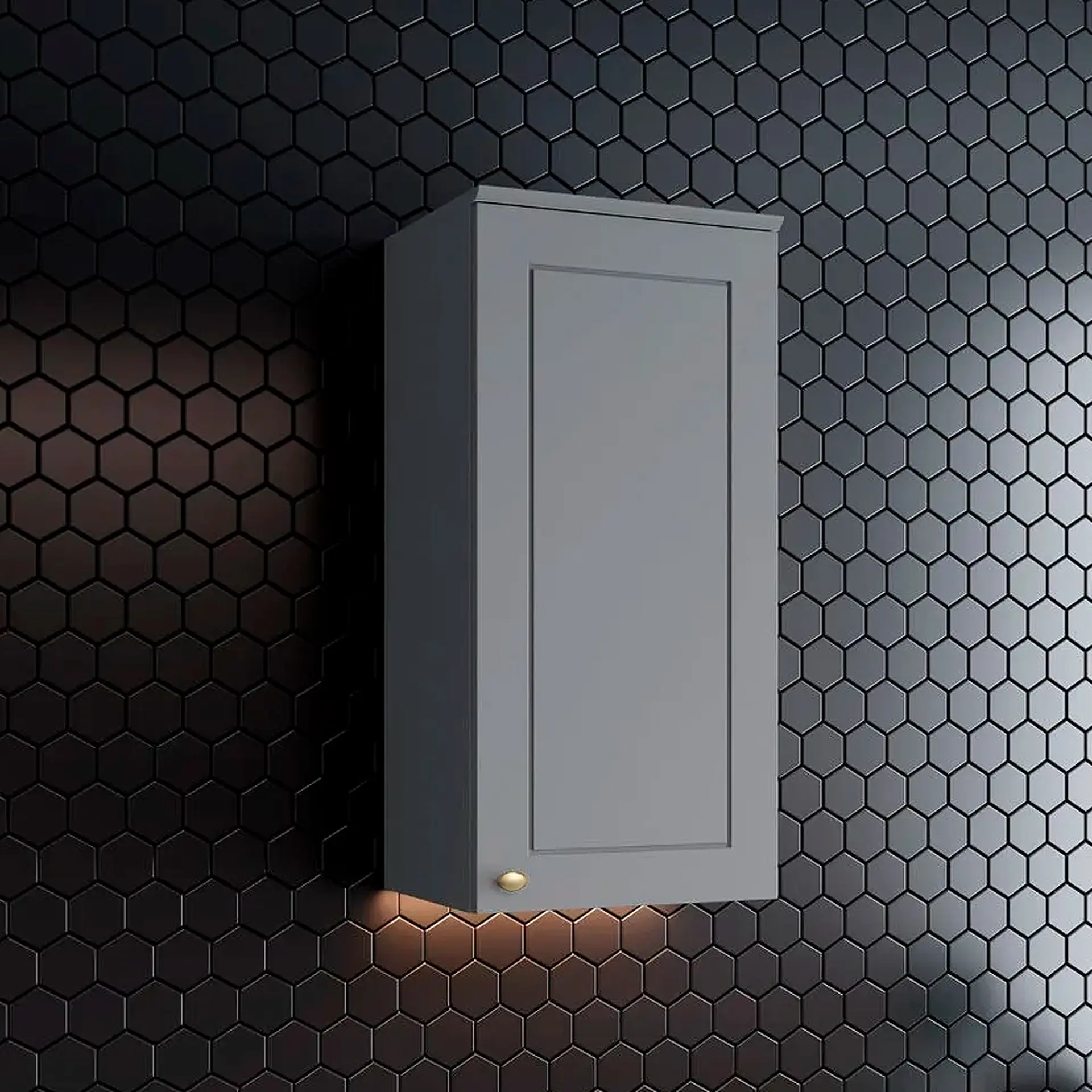 Armário Aéreo 1 Porta 40cm Americana Henn - Cinza