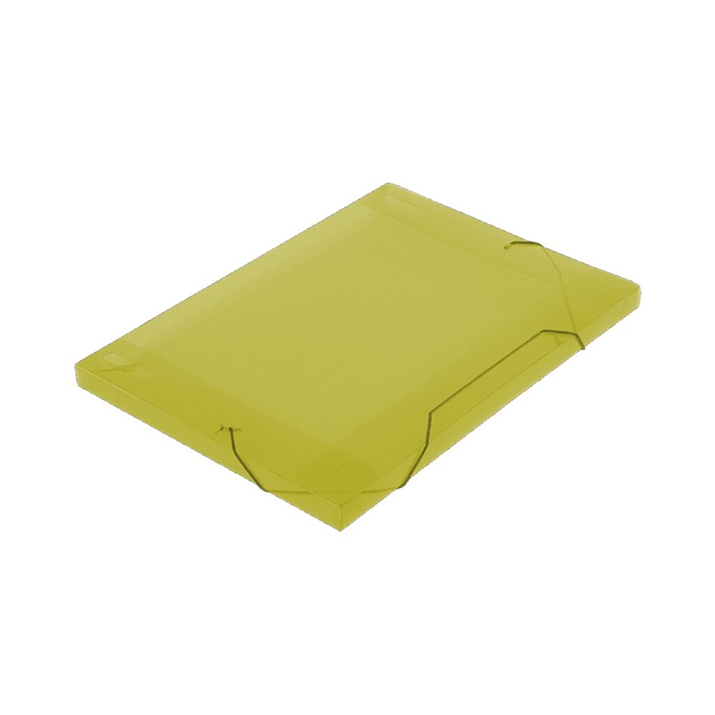 Pasta Aba Elástico Ofício 335 x 245mm Lombo 1,8cm Amarelo Solft Polibras - Pacote com 10 Unidades - 160306