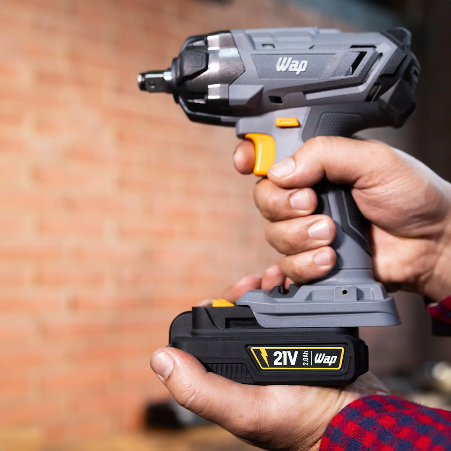 Chave de impacto Wap 1/2 21V a Bateria CH01 - Cinza/Amarelo - Bivolt