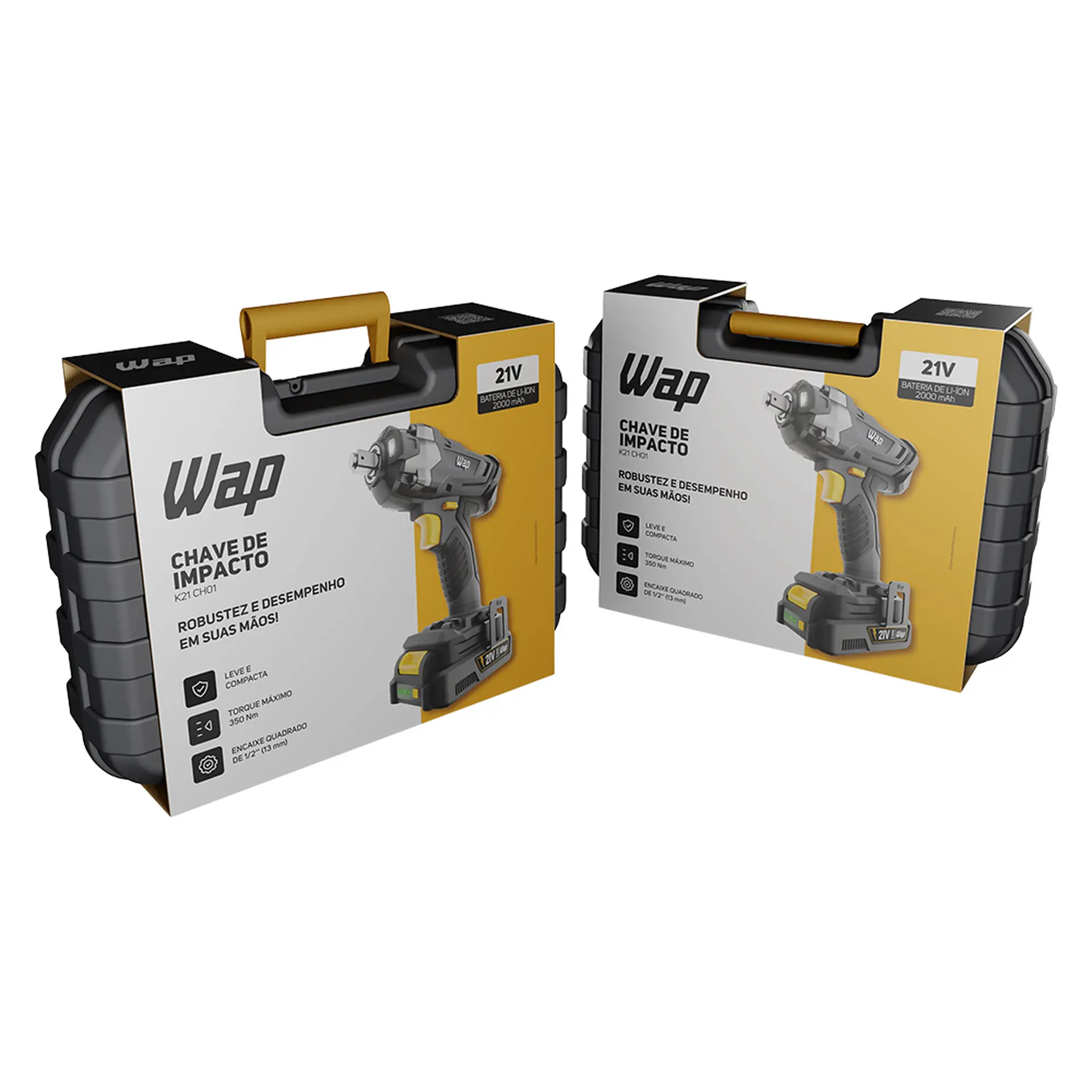 Chave de impacto Wap 1/2 21V a Bateria CH01 - Cinza/Amarelo - Bivolt