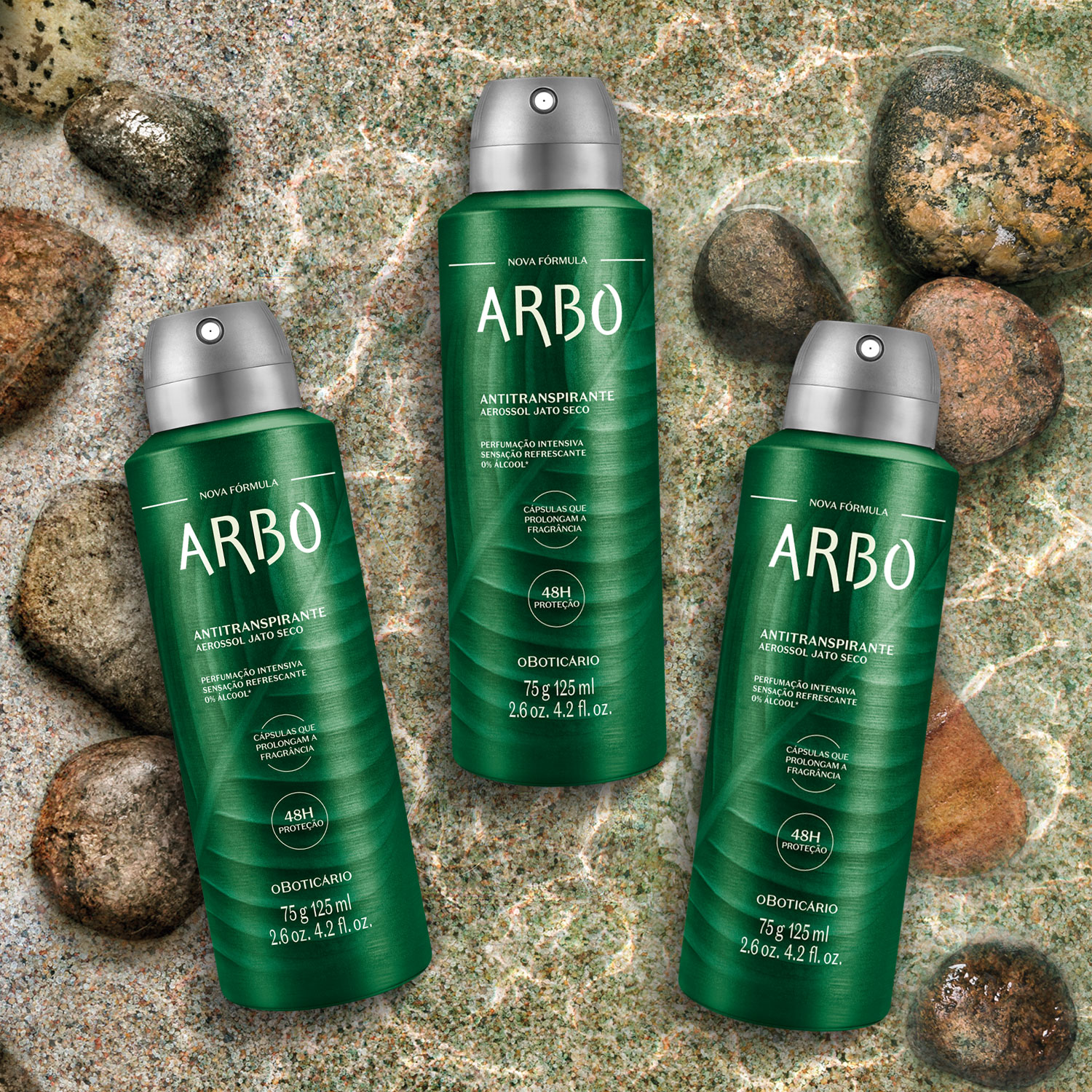 Combo Arbo: Desodorante Antitranspirante Aerossol 75g/125ml (3 unidades)