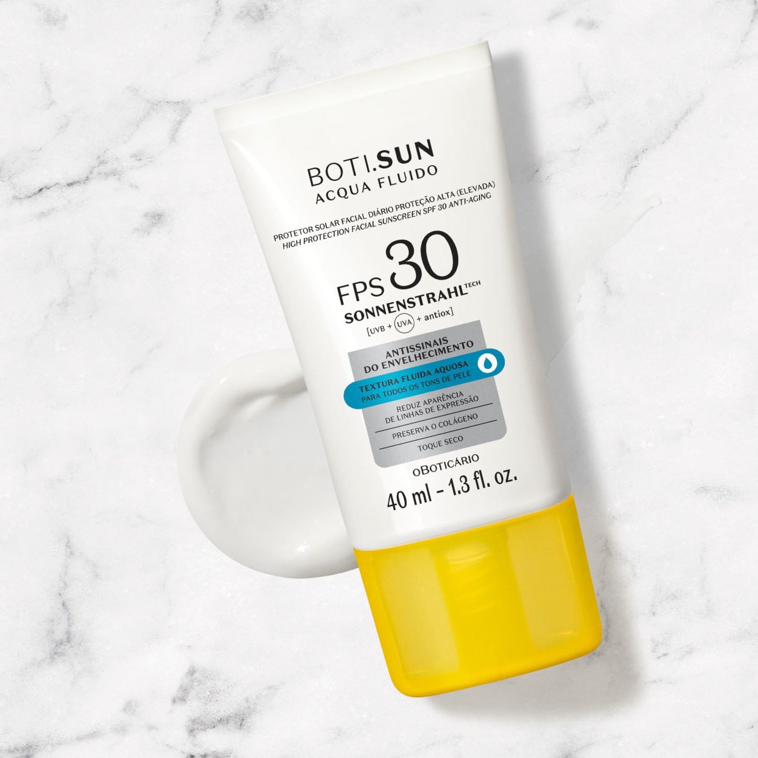 Protetor Solar Facial Antissinais FPS30 BOTI.SUN Acqua Fluido 40ml