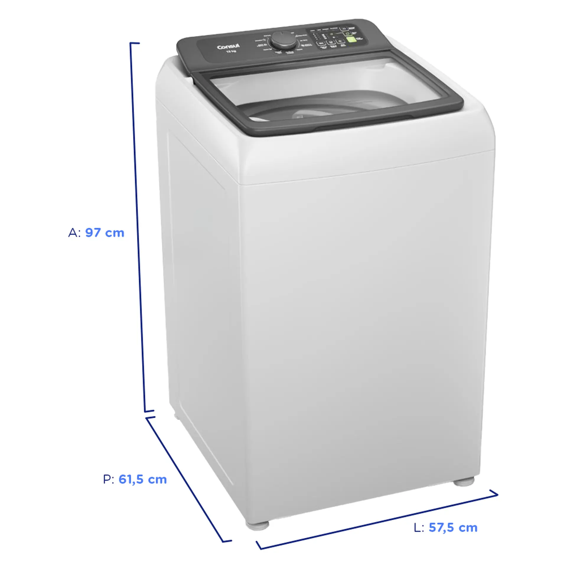 Máquina de Lavar Consul 13kg Automática 12 Programas CWN13AB - Branco - 110 Volts