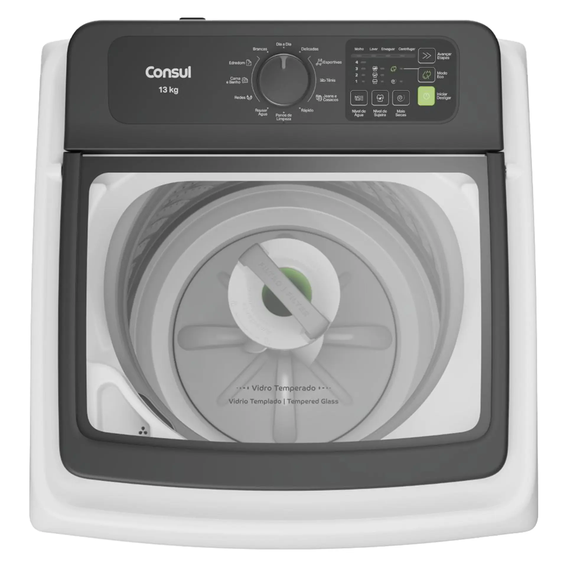 Máquina de Lavar Consul 13kg Automática 12 Programas CWN13AB - Branco - 110 Volts