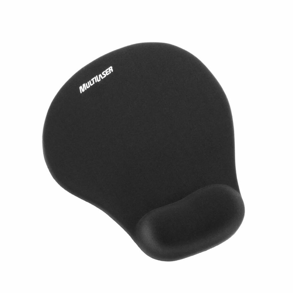 Mouse Pad Gel com Apoio de Punho Preto 165x200mm Multilaser - AC021 - Vendido Unitário