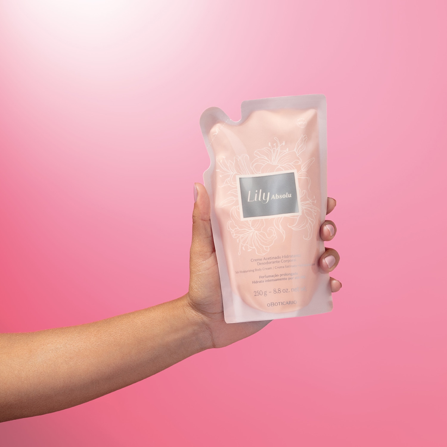 Refil Creme Acetinado Desodorante Hidratante Corporal Lily Absolu 250g