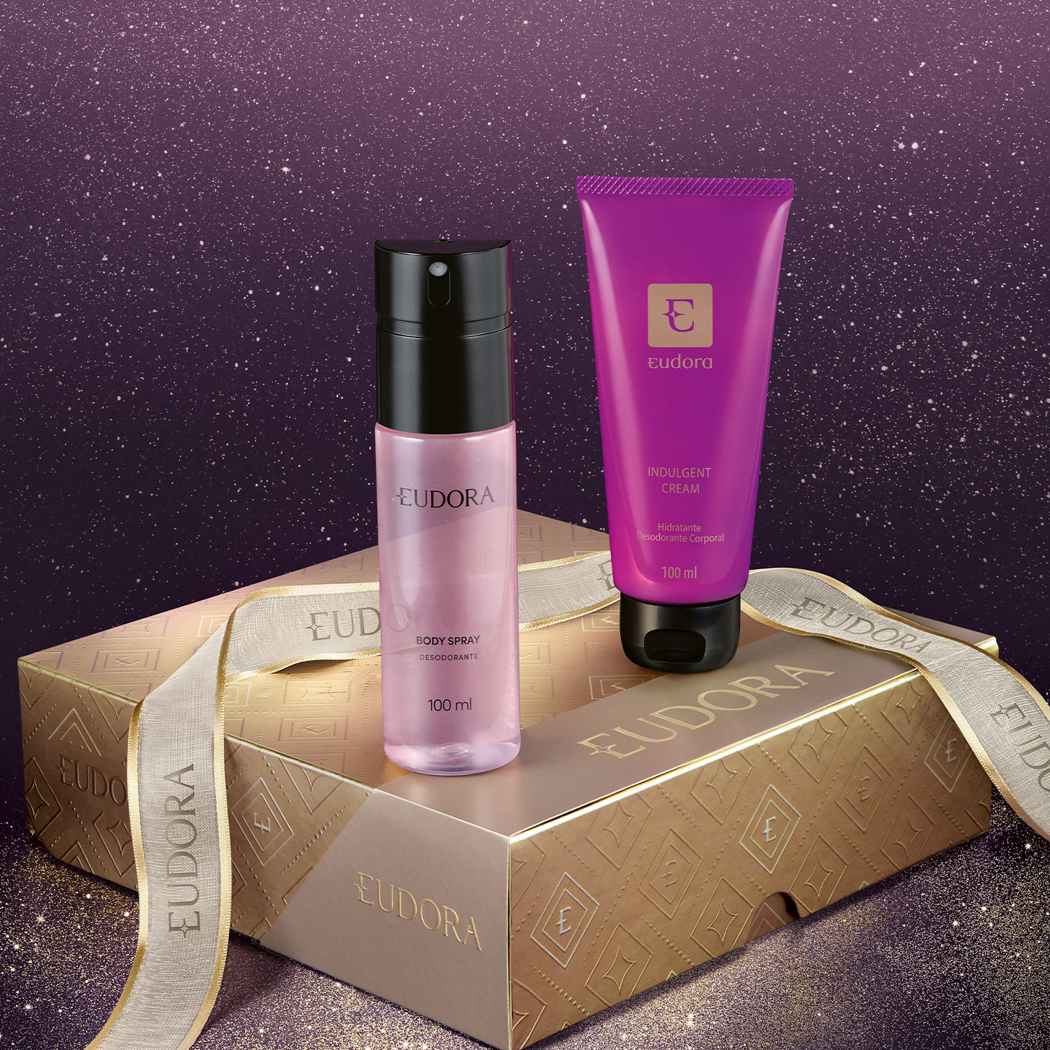 Kit Presente de Natal Eudora Edp: Creme Corporal 100ml + Body Spray 100ml