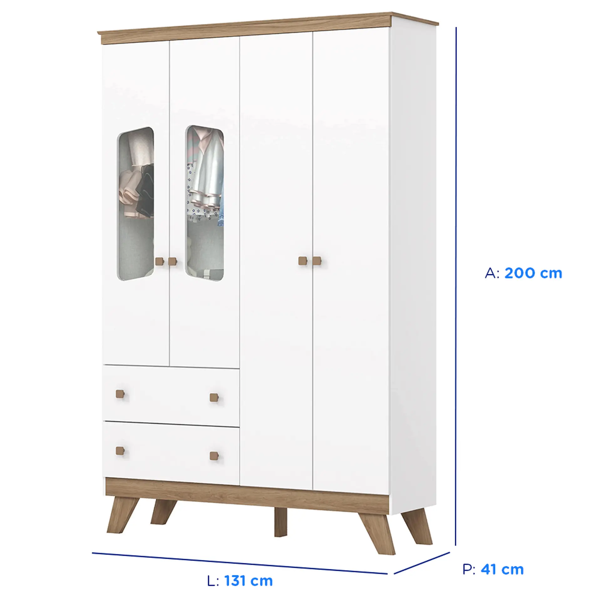 Quarto Infantil 3 Peças MDP MDF Henn Confete - Branco/Jequitiba HP