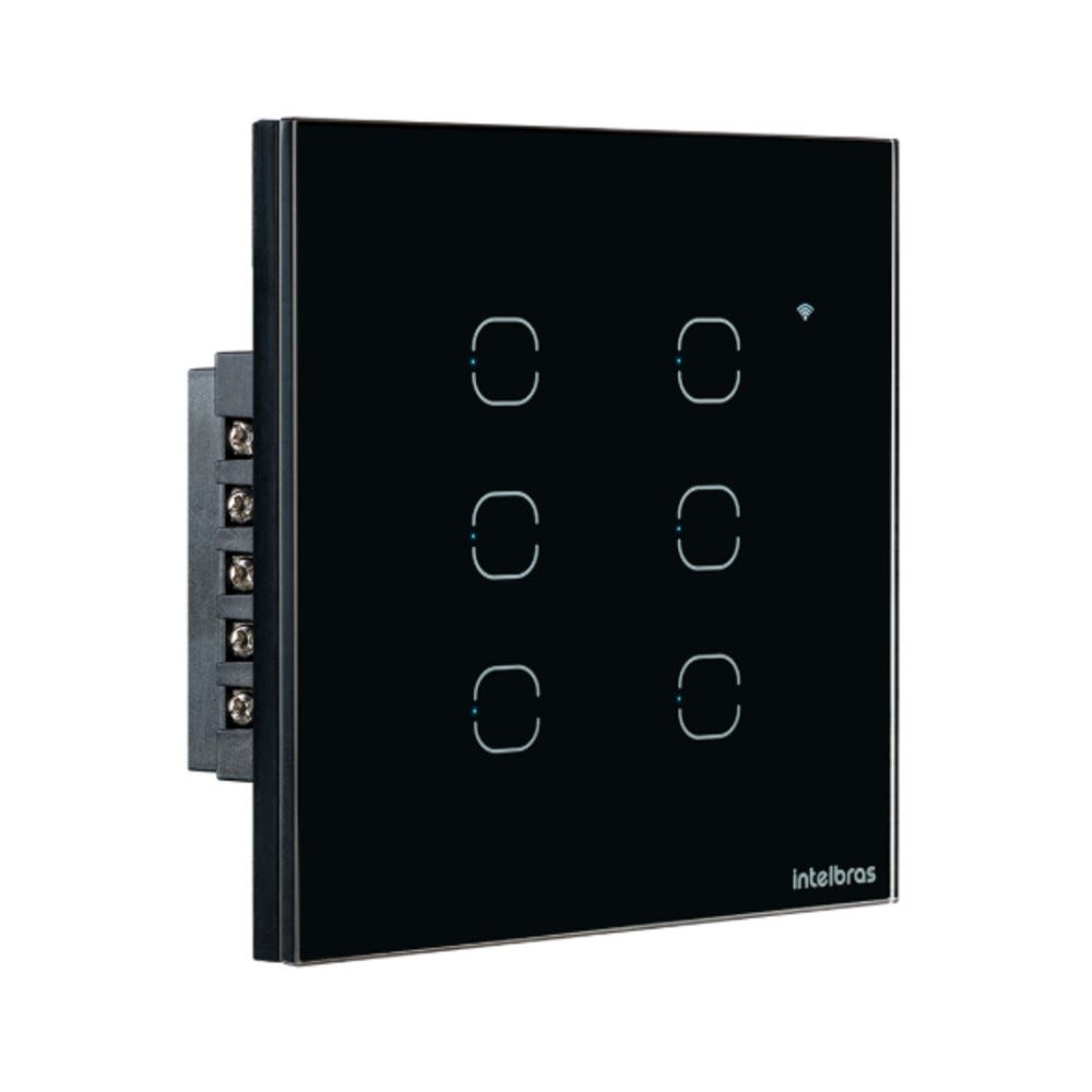 Interruptor Inteligente Wi-Fi Touch 6 Teclas EIW 1006 Preto Intelbras