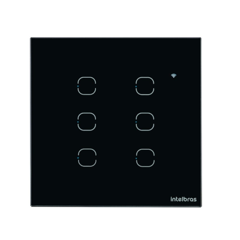 Interruptor Inteligente Wi-Fi Touch 6 Teclas EIW 1006 Preto Intelbras