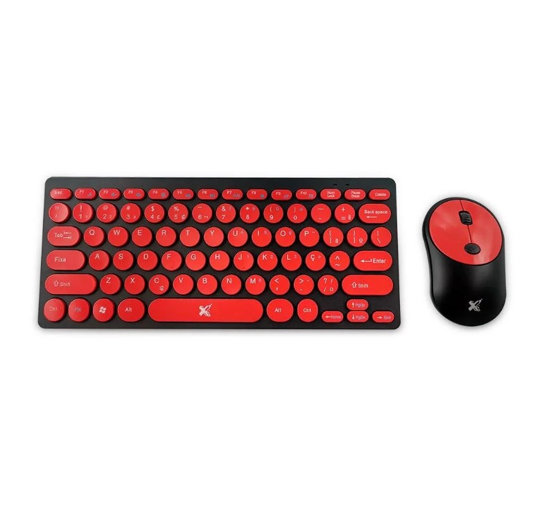 Kit Freestyle Teclado e Mouse Maxprint sem Fio Preto/vermelho