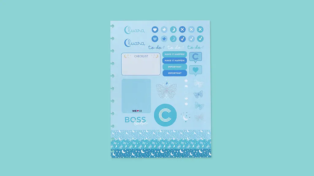 Folha de Adesiva Caderno Inteligente Grande Maldivas By Luara