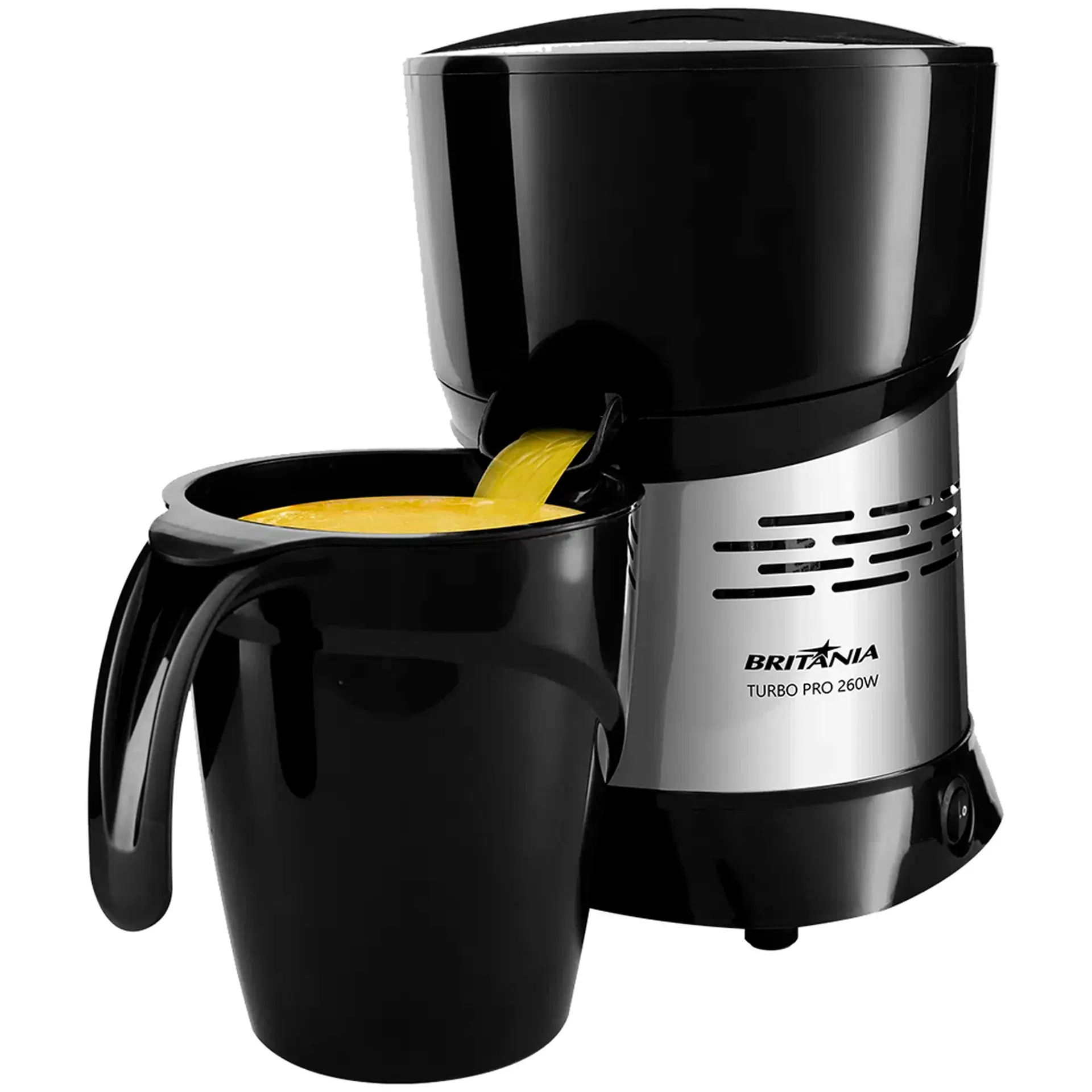 Espremedor de Frutas Britânia Turbo Pro 1,3L 260W - Preto/Inox - Bivolt
