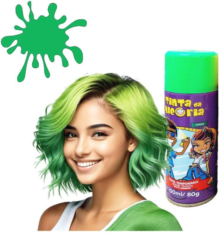 Tinta da Alegria Spray Colorido 150 ml Carnaval Verde