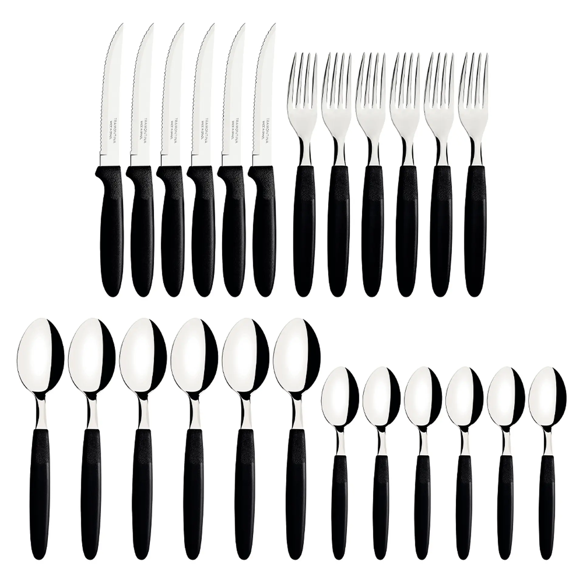 Faqueiro 24 Peças Tramontina Inox Ipanema - Preto