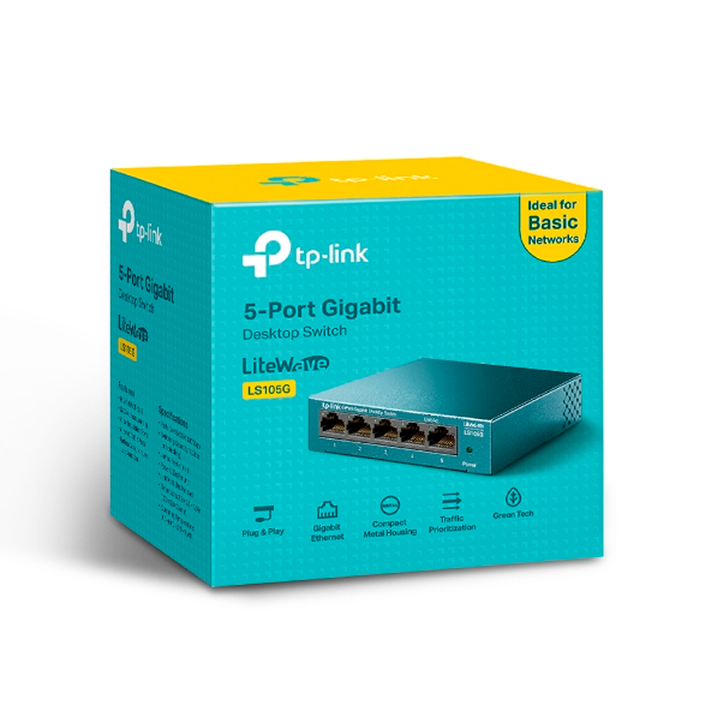 Switch Tp-Link LS105G 5 Portas 10/100/1000Mbps Lite Wave