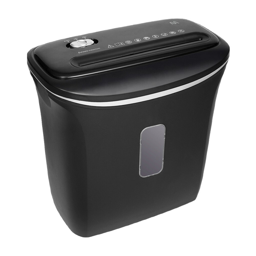 Fragmentadora de Papel 6 Folhas 127V Preto Cesto 11L - OF005