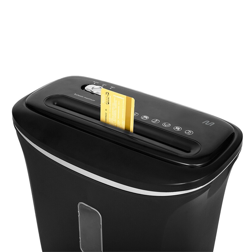 Fragmentadora de Papel 6 Folhas 127V Preto Cesto 11L - OF005