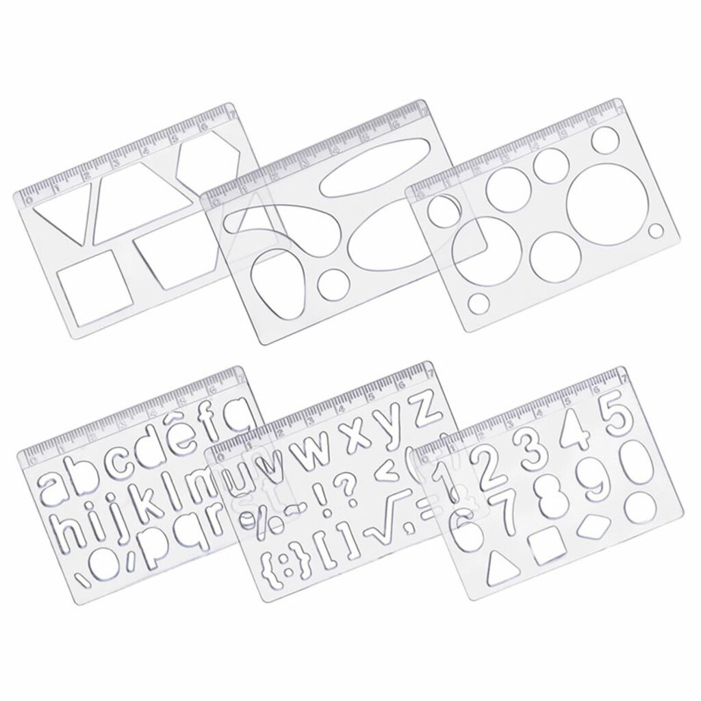 Kit Desenho Escolar Plástico 6 Peças - Maxcril - 10140002