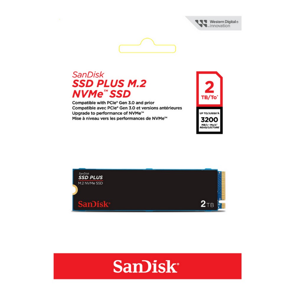 SSD 2TB M2 NVME PCI-e 3.0 2280 Sandisk SDSSDA3N2T00G26 Leitura 3200Mbps Gravação 3000Mbps