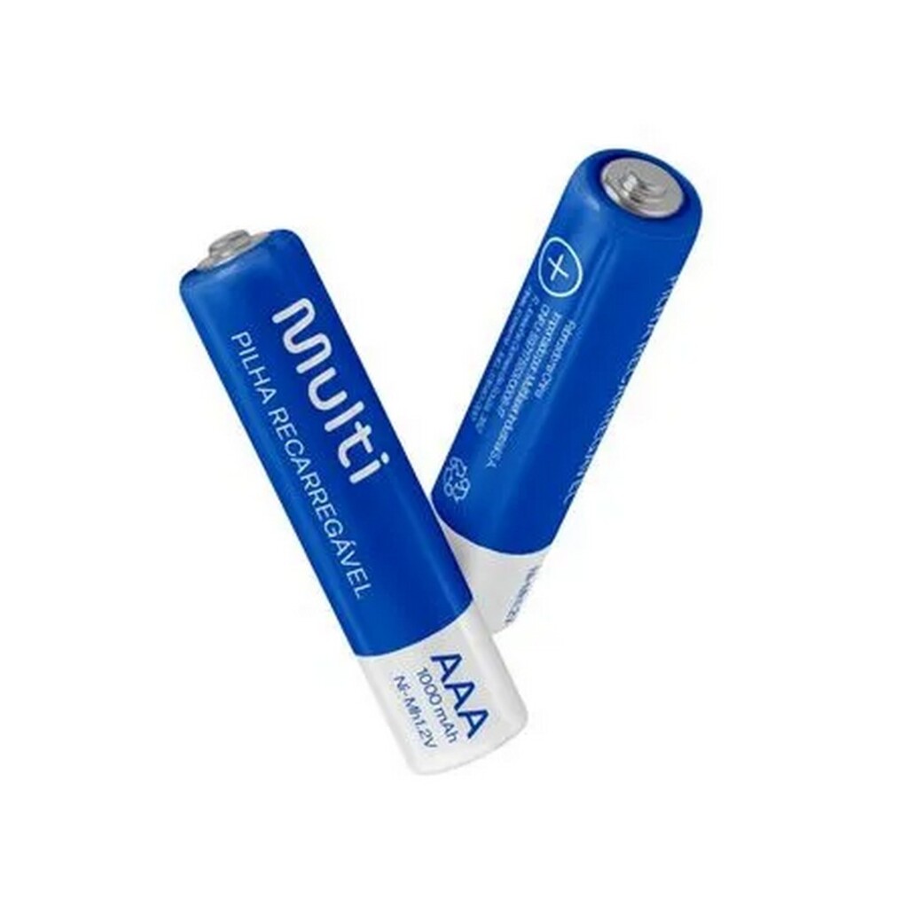 Pilha Recarregável AAA 1000MAH Multilaser CB051- Blister com 2 Pilhas