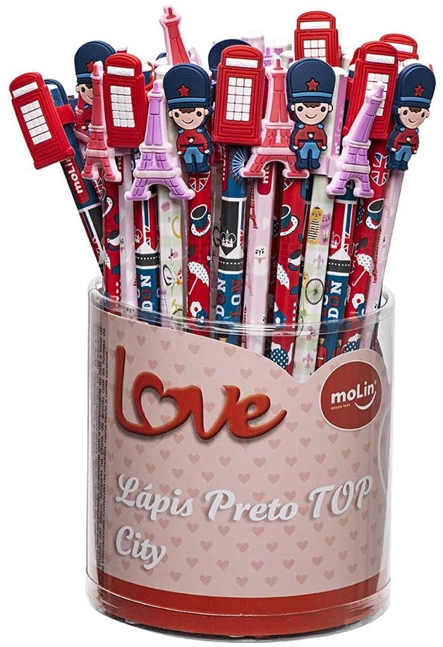 Lápis Preto Molin Love City Top Unidade Sortido