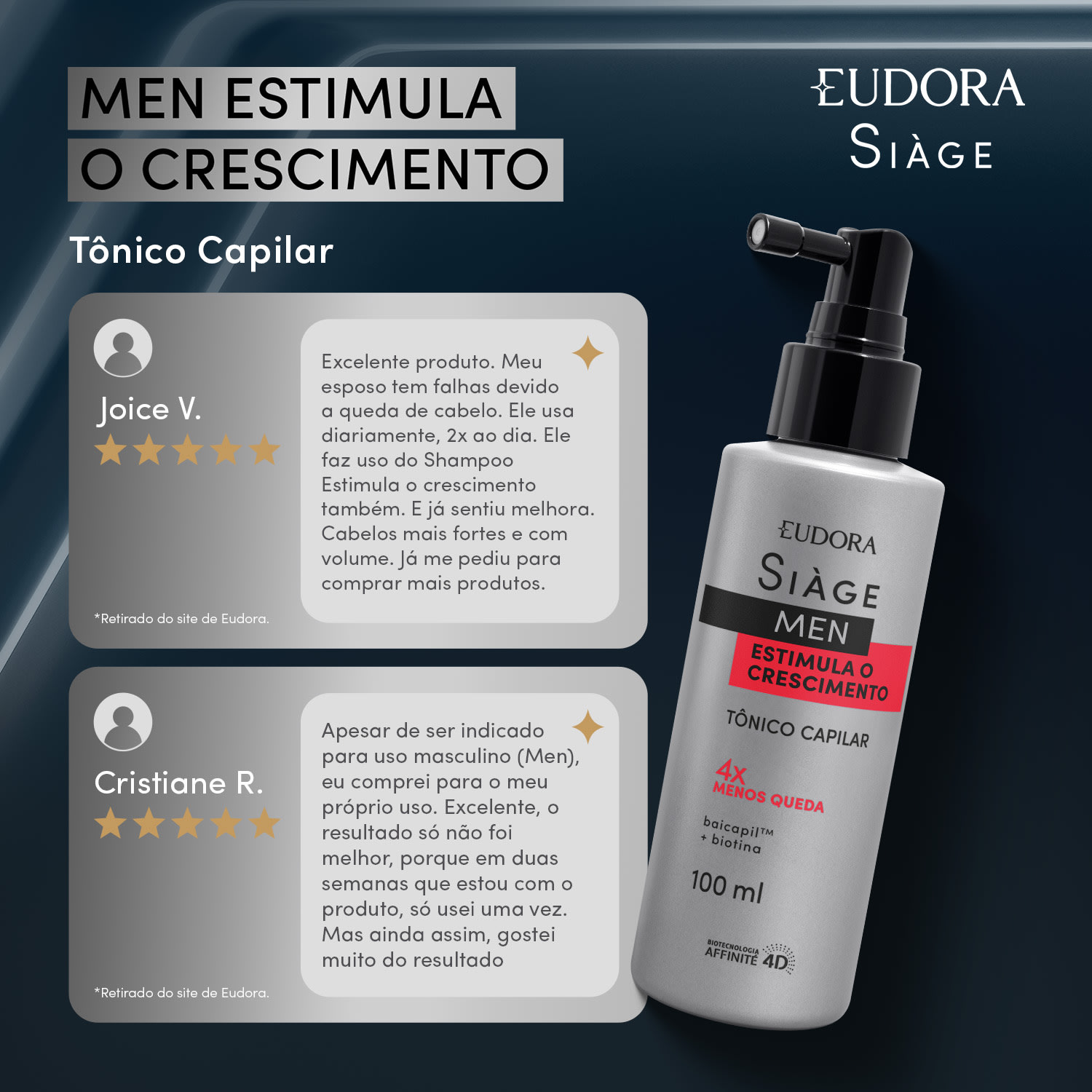 Tônico Capilar Siàge Men Estimula o Crescimento 100ml