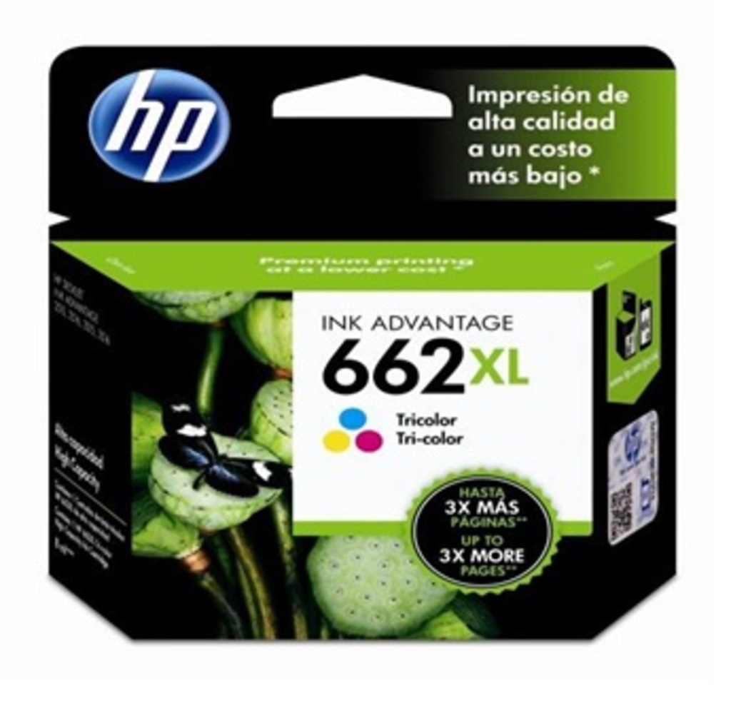 Cartucho de Tinta HP 662XL TriColor Original - CZ106AB - 300 páginas para 2516, 3516, 3546, 2546, 1516, 4646, 2646