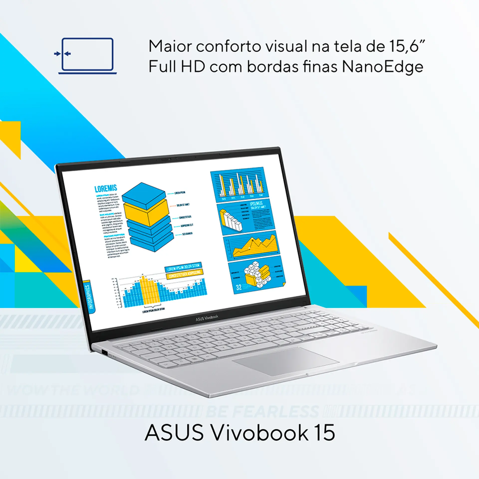 Notebook Asus 15.6" i5 W11 8GB 256GB SSD - Prata - Bivolt