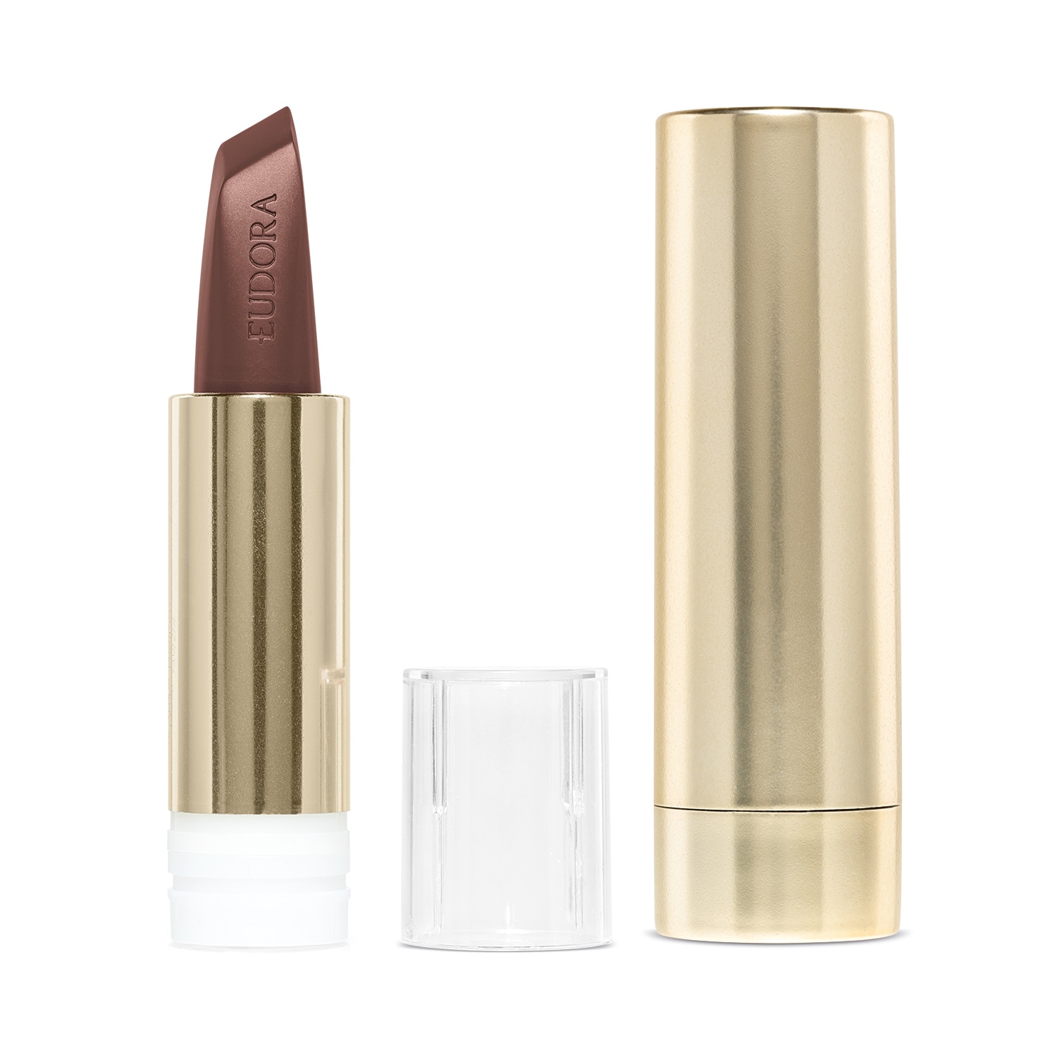 Combo Sofisticada e Determinada: Batom Marrom 3,4g + Case Dourado