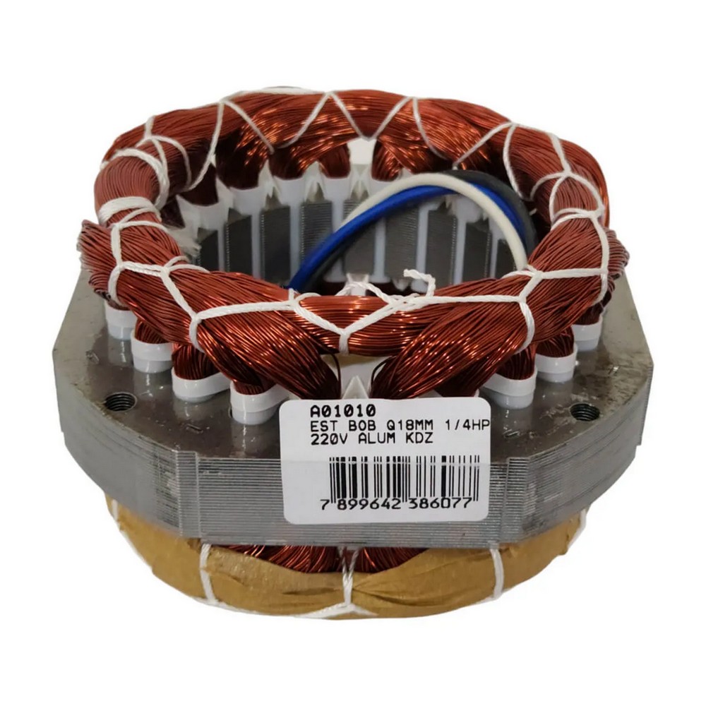 Estator de Bobina para Motor Elétrico Q18mm 1/4HP 220V KDZ Garen A01010