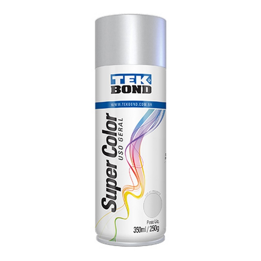 Tinta Spray Super Color Aluminio Uso Geral 350ml/250g - Tekbond - 69957327106