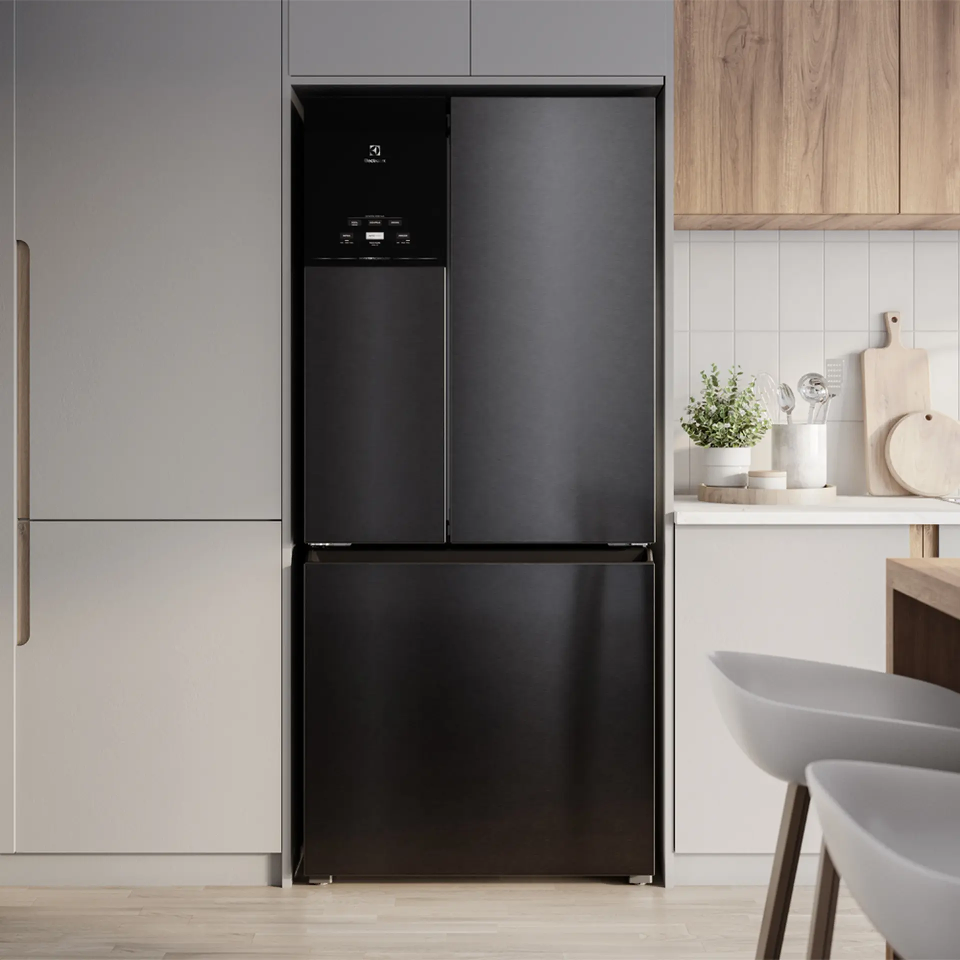 Geladeira Electrolux 590L Frost Free Inverter French Door com AutoSense IM8B - Preto - 110 Volts