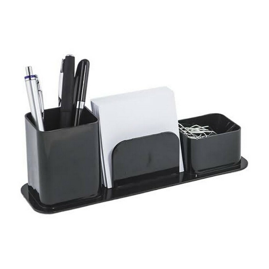 Porta Canetas, Clips e Lembretes Triplo Preto Dellocolor Dello - 3031.P.0012