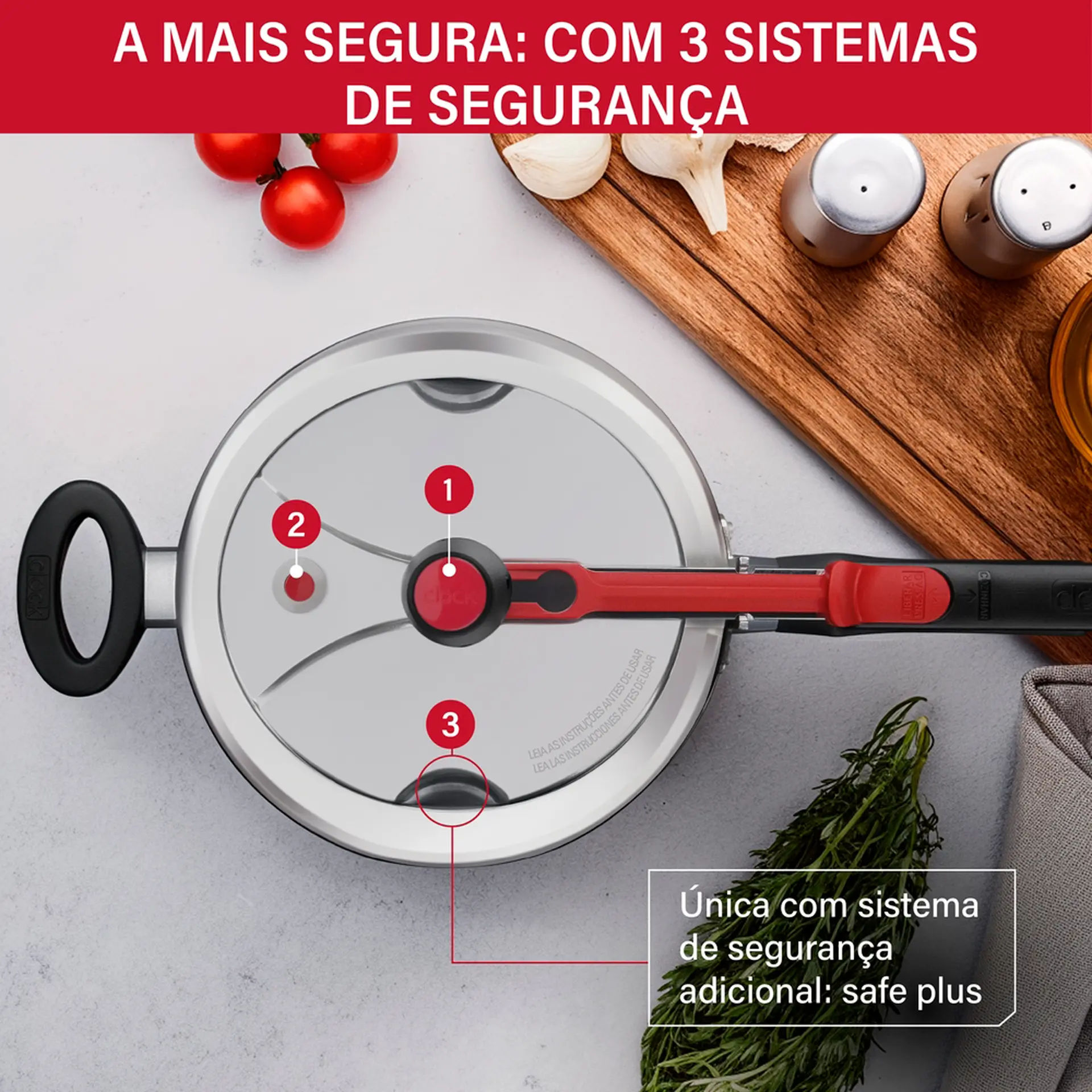 Panela de Pressão Clock Alumínio 7L Original