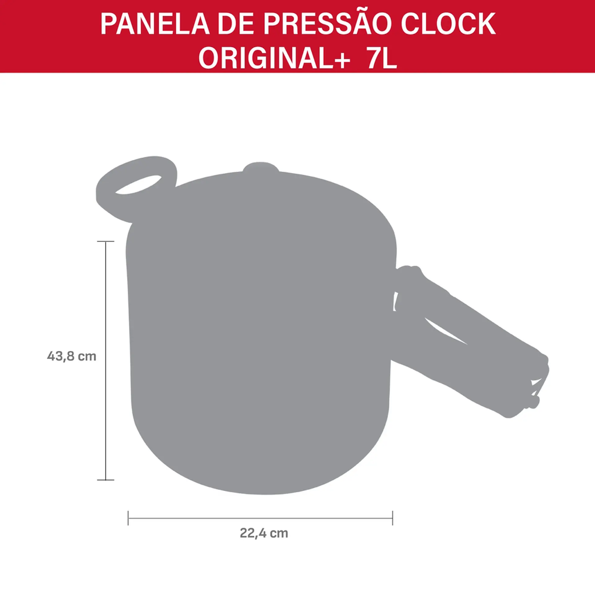 Panela de Pressão Clock Alumínio 7L Original