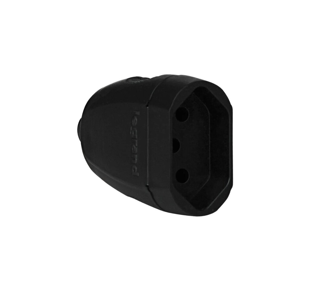 Plug Fêmea Legrand I Pial 3 Pinos Redondo 10A Preto - 615955 - Unitário