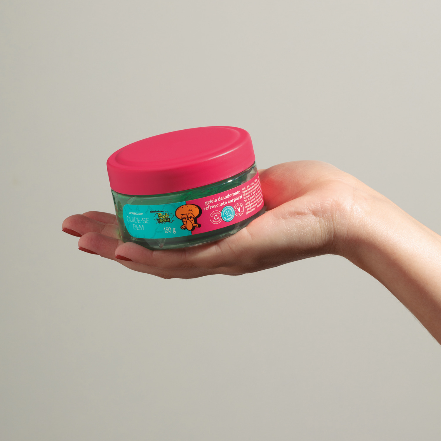 Geleia Desodorante Refrescante Corporal Cuide-se Bem Bob Esponja Lula Molusco 150g