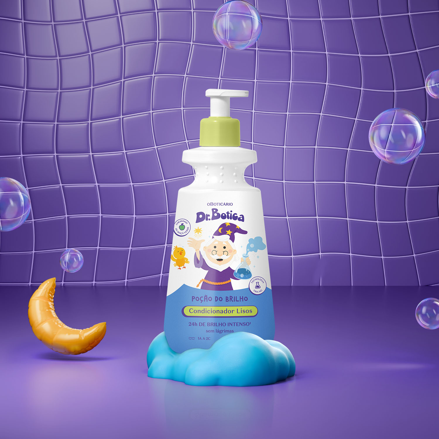 Condicionador Infantil Cabelos Lisos 1A À 2C Dr.Botica Poção do Brilho 400ml