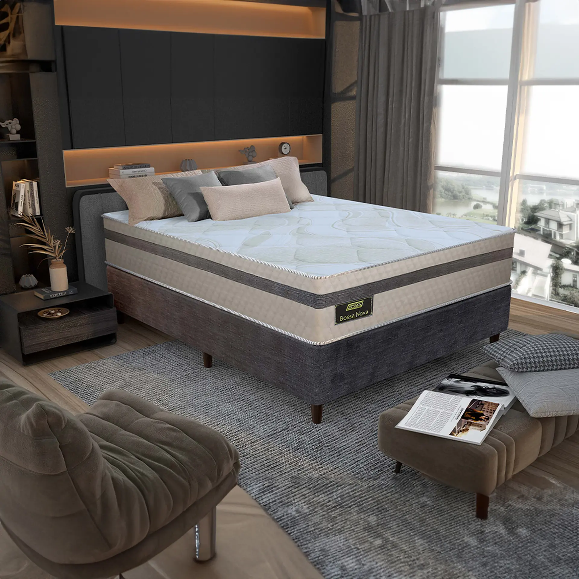 Colchão Cama Box Gazin Molas BlueWave Casal Bossa Nova 138x188