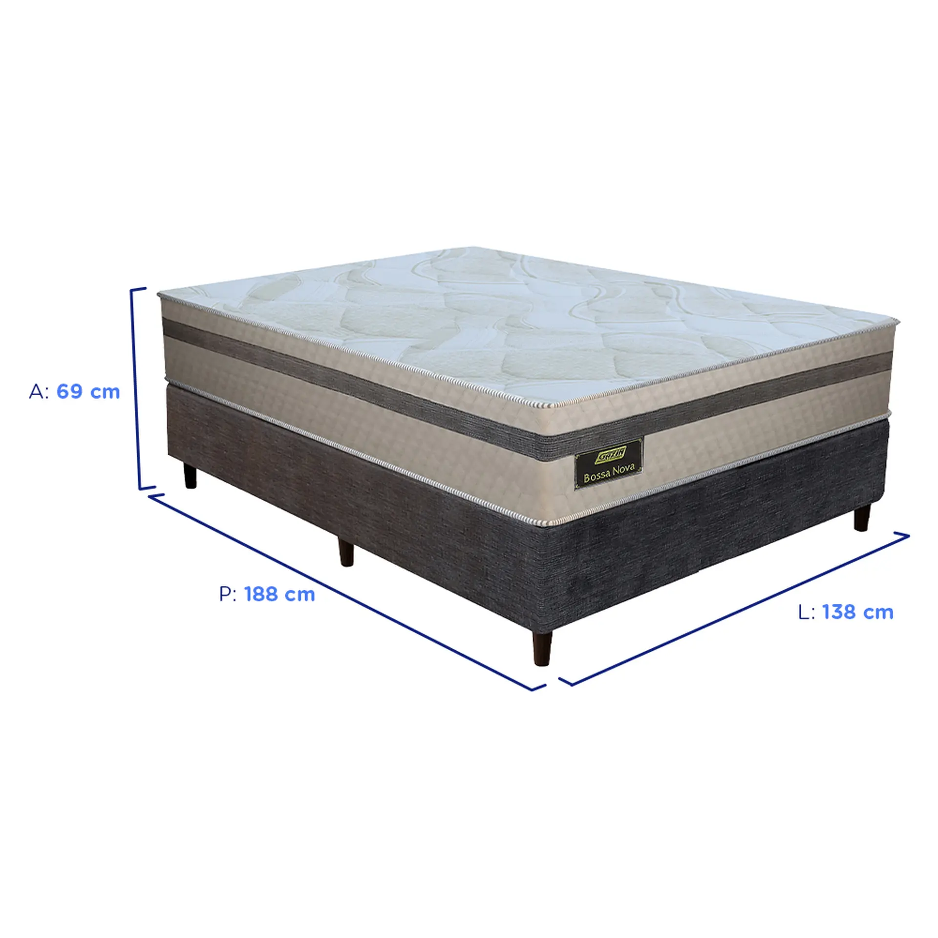 Colchão Cama Box Gazin Molas BlueWave Casal Bossa Nova 138x188