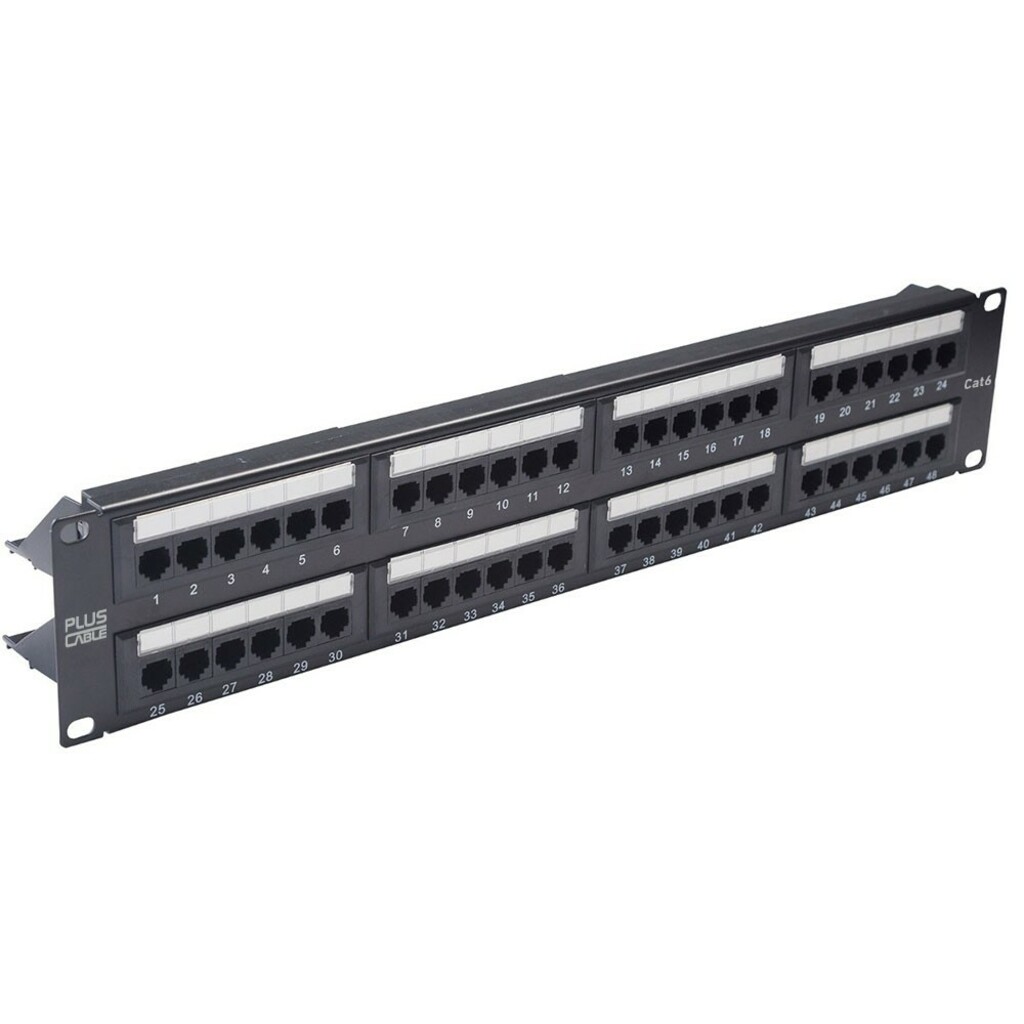 Patch Panel 48 Portas 19 Polegadas Cat.6 Pluscable - LA-P648