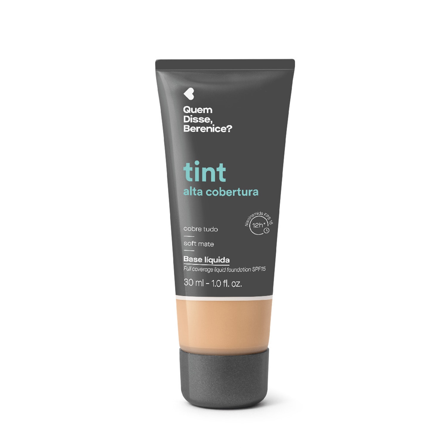 Base Líquida Tint Alta Cobertura Cor 215Q Quem Disse, Berenice? 30ml