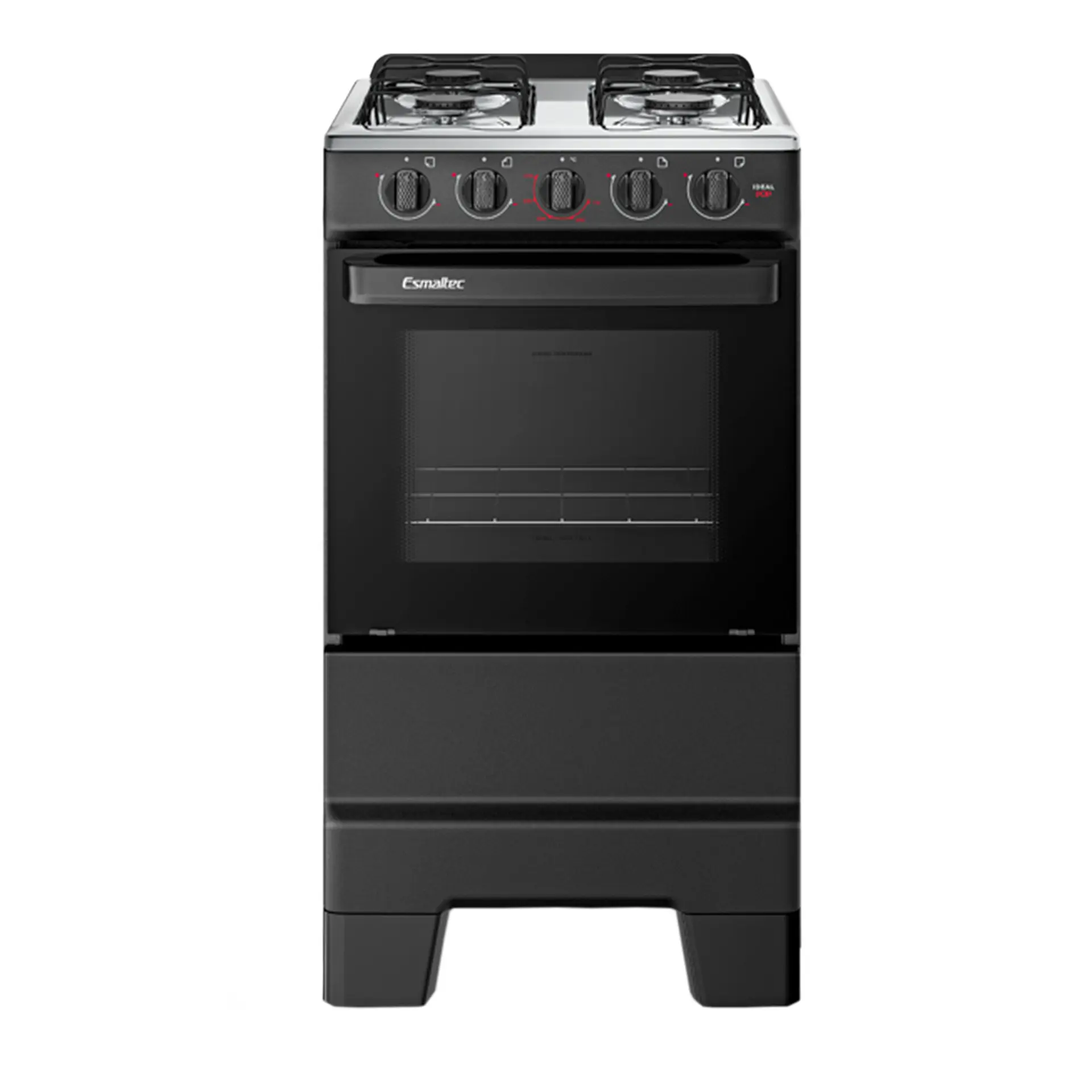 Fogão Esmaltec Ideal Pop 4 Bocas Acendimento Manual - Preto