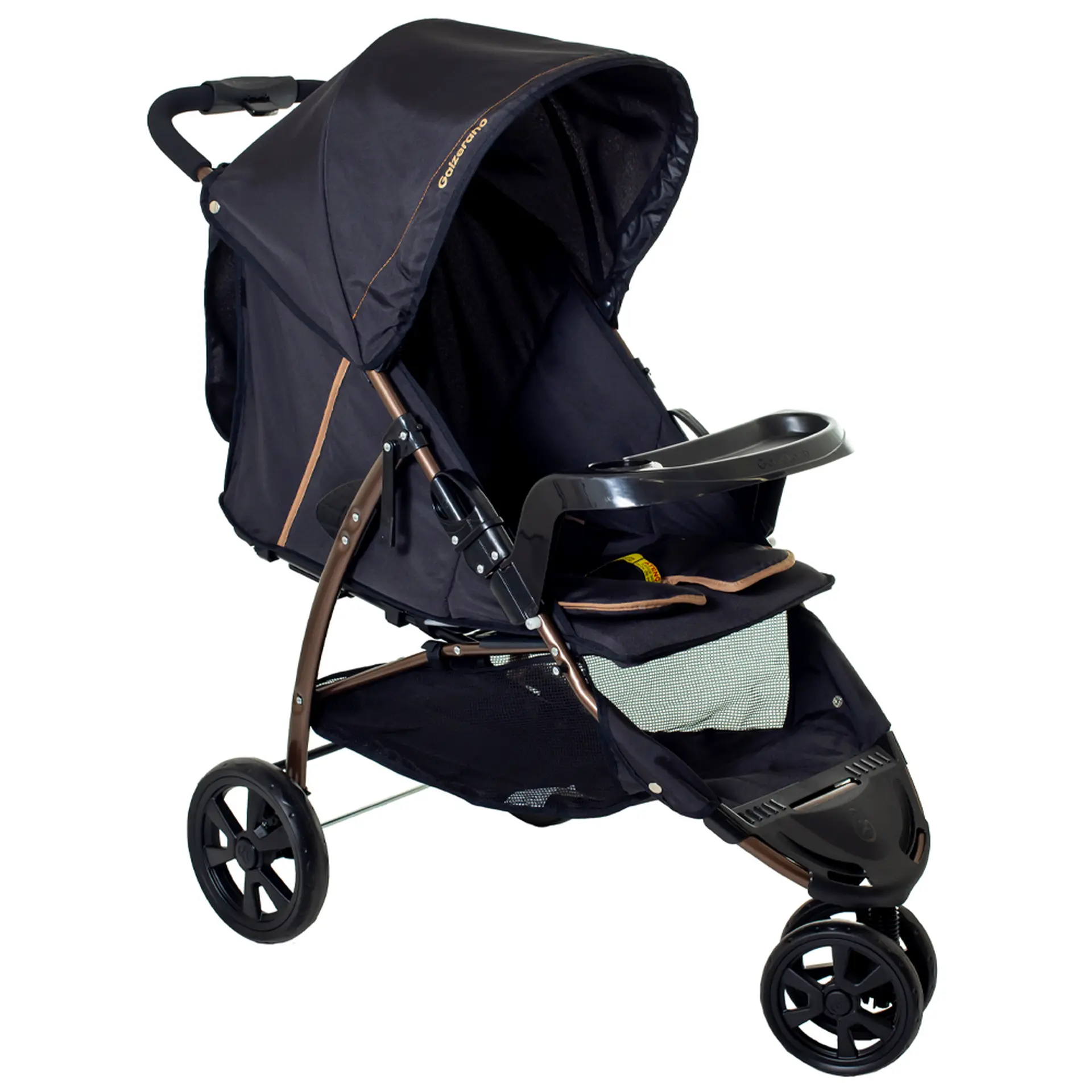 Carrinho de Bebê Galzerano Cross Trail até 15kg - Preto/Cobre