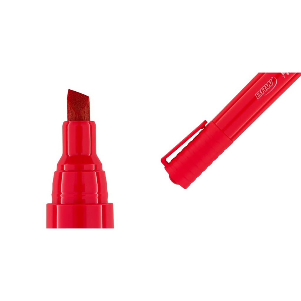 Caneta Marcador Permanente 5,0mm Caixa com 12 Unidades Vermelho - BRW - CA4003