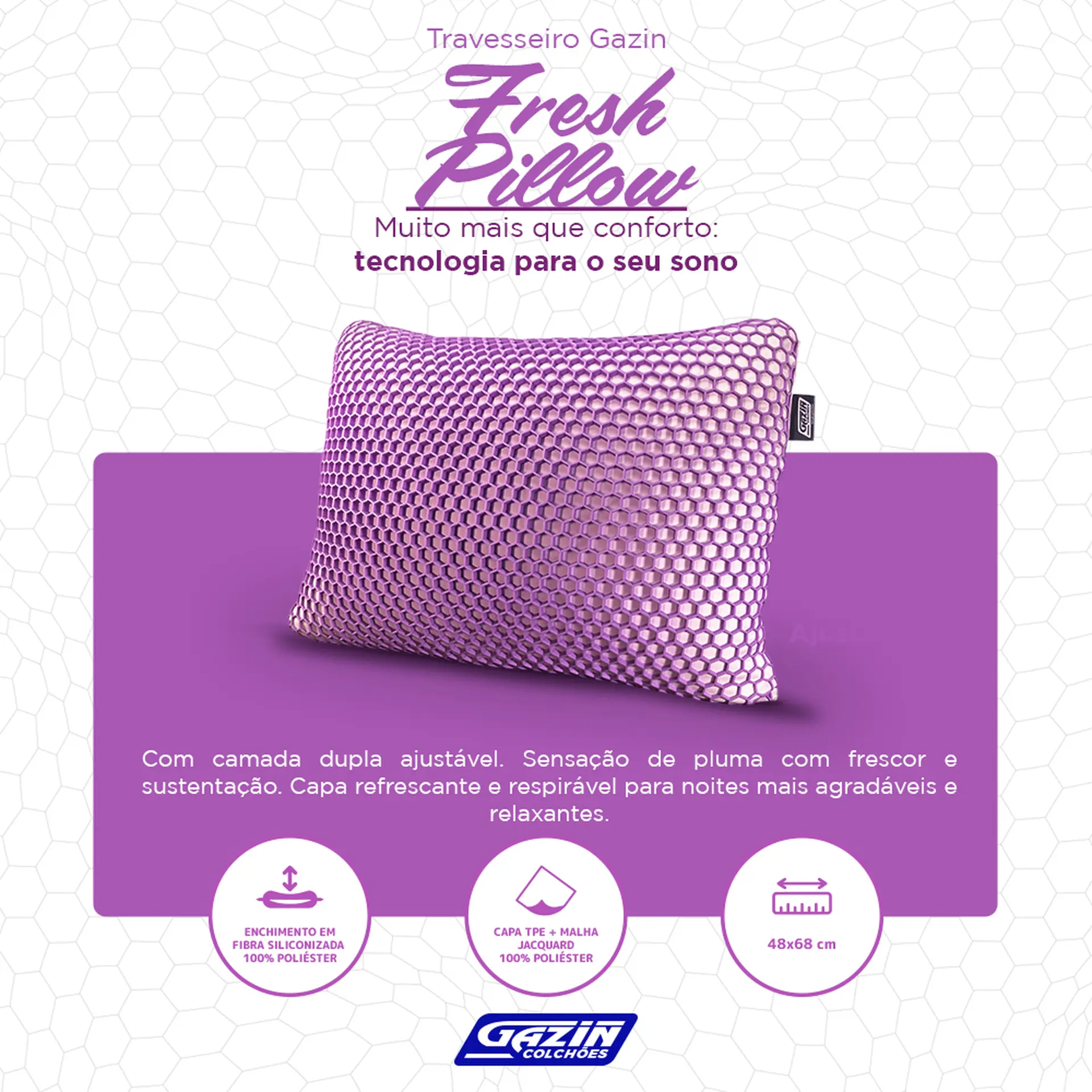 Travesseiro Gazin Fresh Pillow - Branco