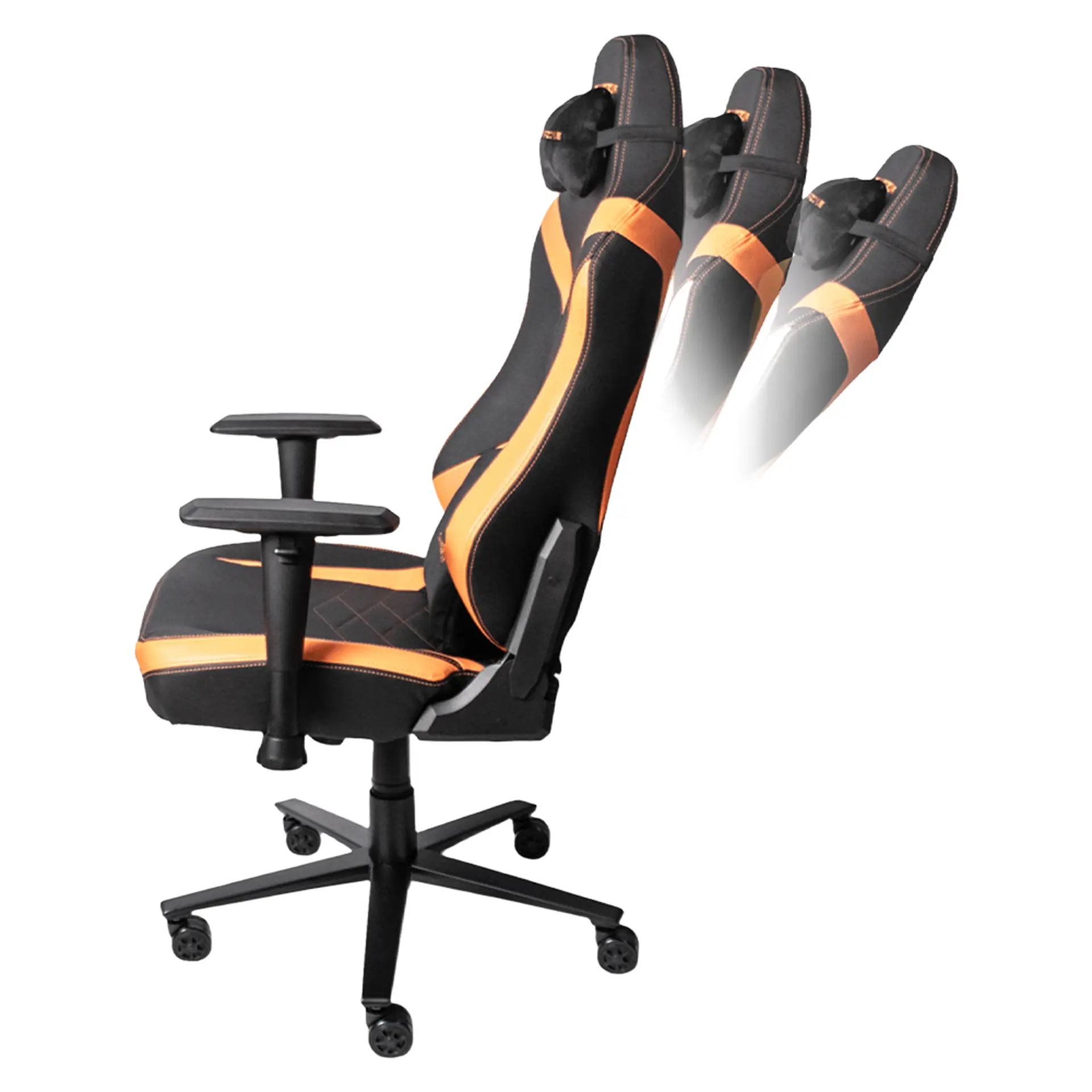 Cadeira Gamer Zone Titan Pro Giratória com Encosto Reclinável - Laranja/Preto