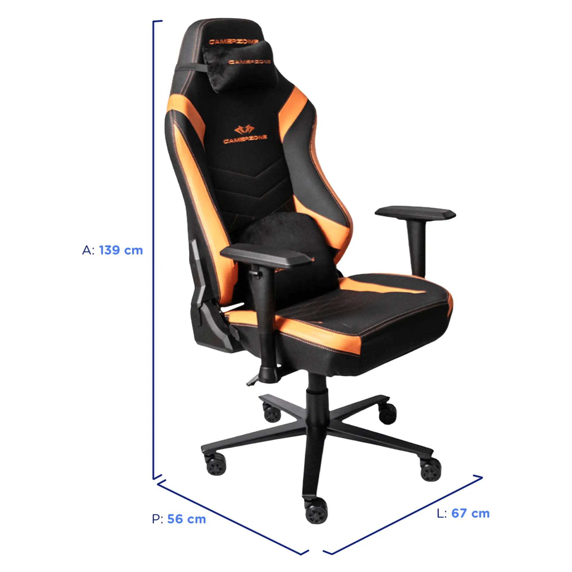 Cadeira Gamer Zone Titan Pro Giratória com Encosto Reclinável - Laranja/Preto